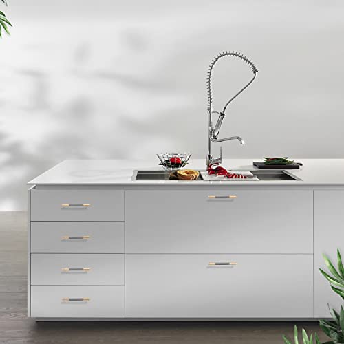 Cyx 10 Pack 5 Inch Gold And Grey Cabinet Handles, Knurled Cabinet Pulls, Aluminum Handles, Knurled Drawer Pulls, Sideboard Handles. #TOP3