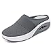 Aocase Zapatos para Caminar para Mujer Zapatos sin Cordones con Colchón De Aire Zapatillas de Deporte Transpirables de Malla de Punto Antideslizante para Diabéticos,Dark Gray,41