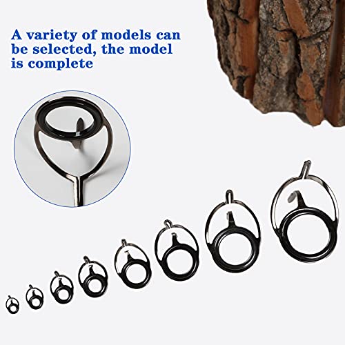 Free Fisher Rod Tip Repair Kit Rod Repair Kit Fishing Rod Tips Stainless Steel Ceramic Ring Guide Rod Repair Replacement,75Pcs 8 Sizes #TOP3