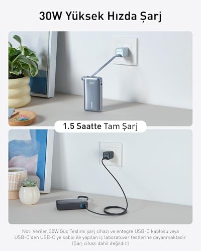 Anker Nano Powerbank 10000 mAh avec câble USB C intégré Puissance maximale PD avec 1 Port USB C 1 Port USB A 135 - vue 6