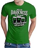 OM3® St. Patrick's Day T-Shirt - Herren - Happy St Pattys Hello Darkness Beer Irish Dry Stout - Grün, 3XL