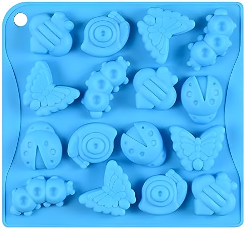 Wetco Kitchen 16-Cavity Insects Silicone Candy Mold/Chocolate Mold/Cake Toppers Molds, Random Color(Random Color)
