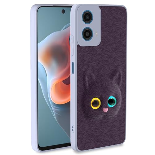 Pikkme Store Pikkme Cat Cover for Moto G34 5G (Purple) - Image 2
