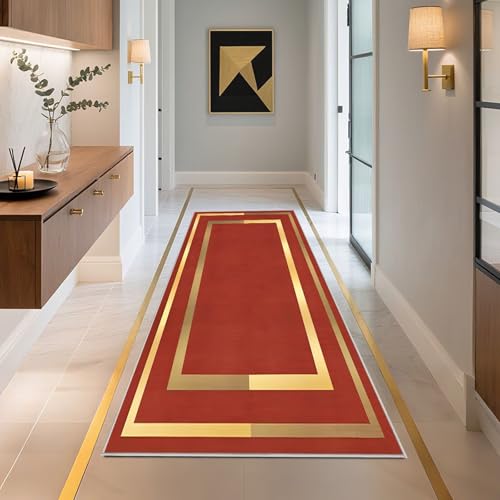 Moquette salon rouge jaune 90x150cm design moderne plat - 8