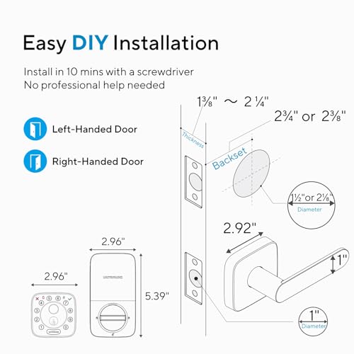 ULTRALOQ Bolt Fingerprint Wi-Fi Smart Locks for Front Door, Works with Apple Home, Alexa, Google, Smart Lock with Handle, App Finger Code Voice Unlock, Remote Control, Auto-Lock, BHMA Certified - Image 8
