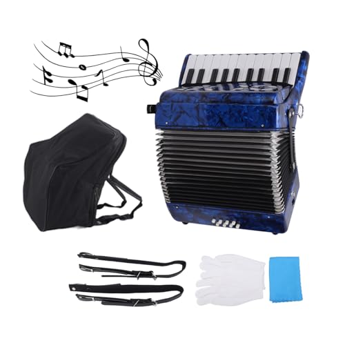 KUIDAMOS - Acordeones Para Adultos accordion instrument for adults Acordeón De Adulto Azul 22 Keys 8 Bass Accordion Instrument With Adjustable Straps And Sweet Sound Piano Accordions