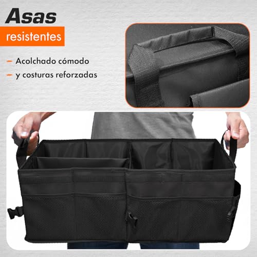 Upgrade4cars Bolsa para Maletero de Coche Grande | Organizador para Compras, Herramientas y Limpieza | Mala Organizadora Carro Caja Plegable Almacenaje Accesorios Interior - imagen 6