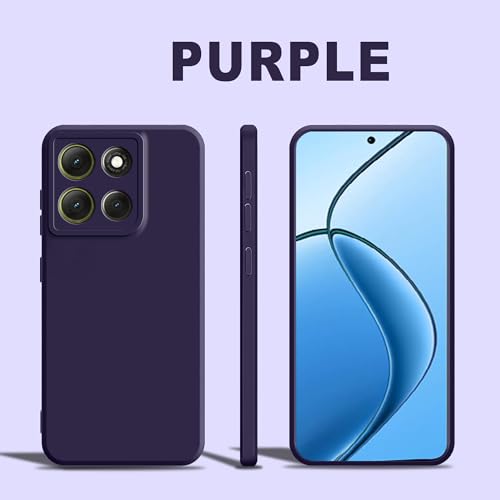 Image of Hupshy Liquid Silicone Back Cover Case for OnePlus Nord CE 6 Lite 5G | Soft Micro-Fibre Lining Inside | Camera Protection Bump | Shockproof Back Cover Case for OnePlus Nord CE 6 Lite 5G (Purple)