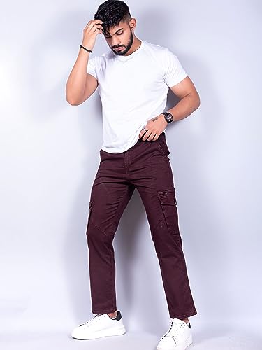 Image of Tistabene Ruby Wine Gap Twill Cotton Cargo Pants