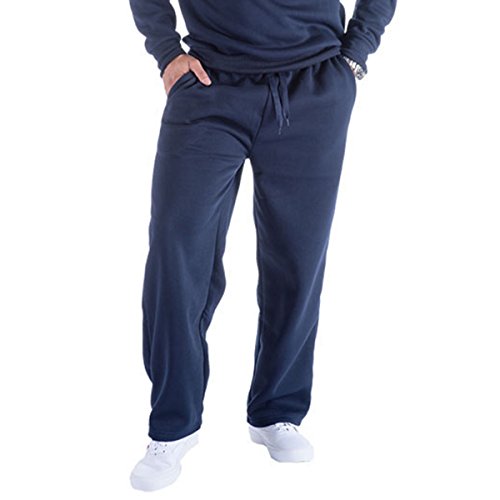 Facitisu Mens Sweatpants Fleece Athletic Open Bottom Workout Pants with Pocket Baggy Drawstring Sweats Pants Gym Joggers Navy 2X-Large by Facitisu - Used condition - US$21.21
