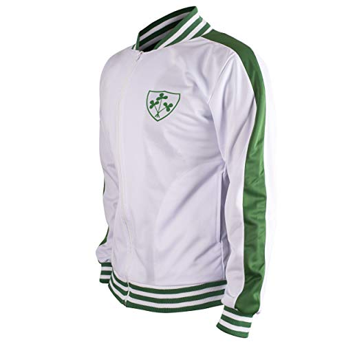 Ireland Jacket Retro Football Tracksuit Zipped Jacket Men Top - S White2