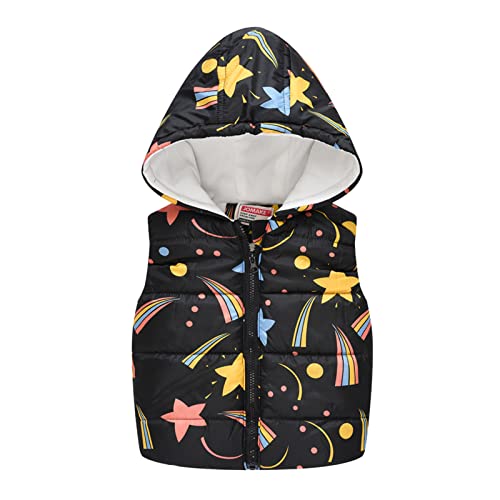 New Year Dress Snowsuit Toddler Boy Girl Winter Sleeveless Cartoon Print Coat Hooded Jacket Thicken Windproof