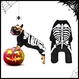 Hying Halloween Pet Costume for Dogs Cats, Halloween Skeleton Dog Costumes Clothes Pet Jumpsuit Shirt Outfits Costume Skull Hoodie Pet Clothes Apparel for Puppy Cat Cosplay Dress Up Supplies (XL Size)