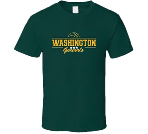 Harlem Globetrotters Washington Generals Logo T Shirt L Forest Green