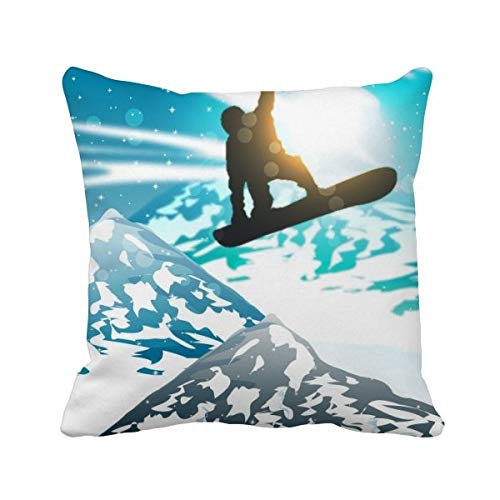 Housse de coussin ski aquarelle lavable pour protéger et décorer votre canapé - 2