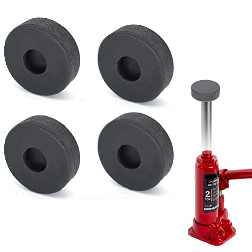 4Pcs Rubber Bottle Jack Pad Protector Adapter Car Jacking Tool Pinch Weld Side Lifting Disk 20mm Hole for Most 2 Ton Bottle Jacks