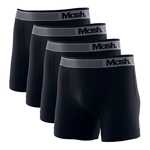 Kit 4 Cuecas Boxer Micr S/Costura, Mash, Masculino, Preto/Preto/Preto/Preto, M