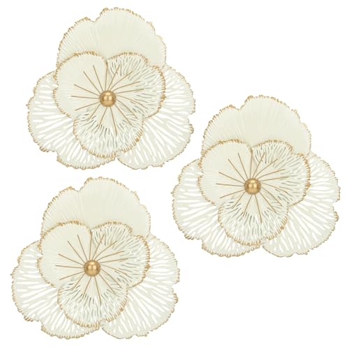 DILATATA 3 Pcs Metal Flower Wall Art Set 10 Inch
