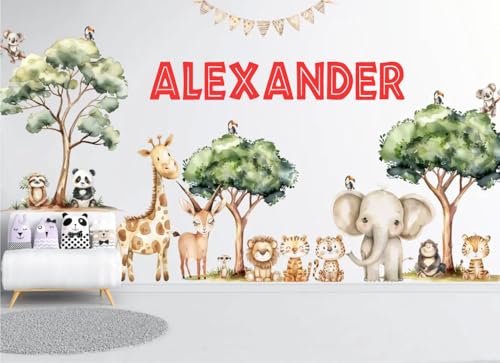 Vinilo Decorativo Personalizado Safari para Pared Infantil