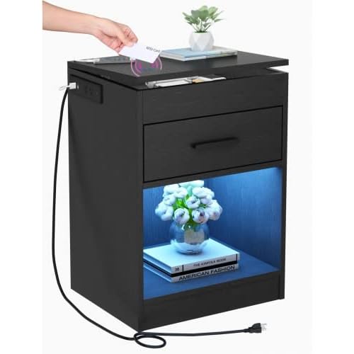 Auromie Multifunctional Nightstand with Charging Port