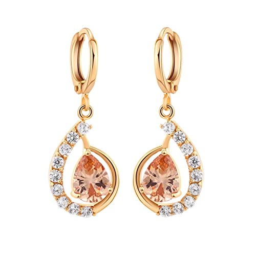 Boucles d'oreilles tendance pour femme pendantes plaquées or larme