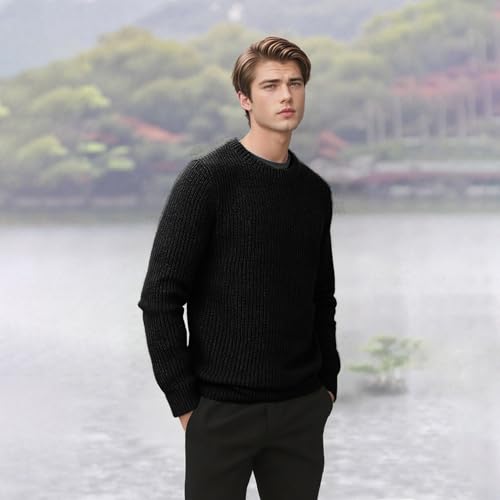 Men Casual Long Sleeves Crewneck Pullover Outdoor Sweaters Top3