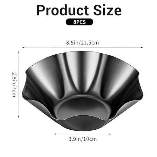 AOZUO 8 Pack 8.5\" Nonstick Large Taco Shell Bowl, Carbon Steel Tortilla Shell Maker Shells Pans Taco Salad Bowl Maker Baking Molds Tostada for Kitchen Home Cooking Frying Salad Bowls