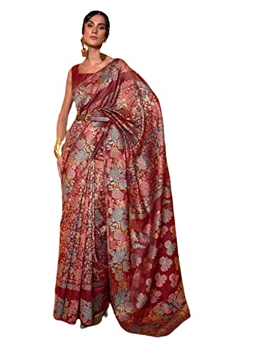 Sari moderne de mariage rouge en soie résout le manque d'authenticité