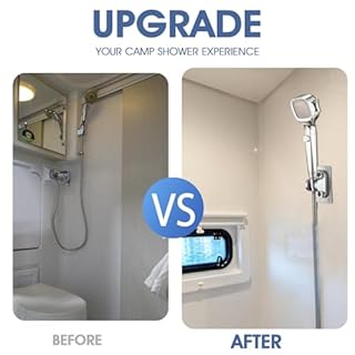YASINU RV Shower Head with Hose and On Off Switch, High Pressure Camper/RV Shower Head Replacement, 4 Setting, 60 inch Hose, Water-Saving, Chrome