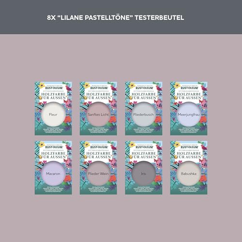 Rust-Oleum Holzfarbe Für Aussen Testerbox - Lilane Pastelltöne - Hochglanz