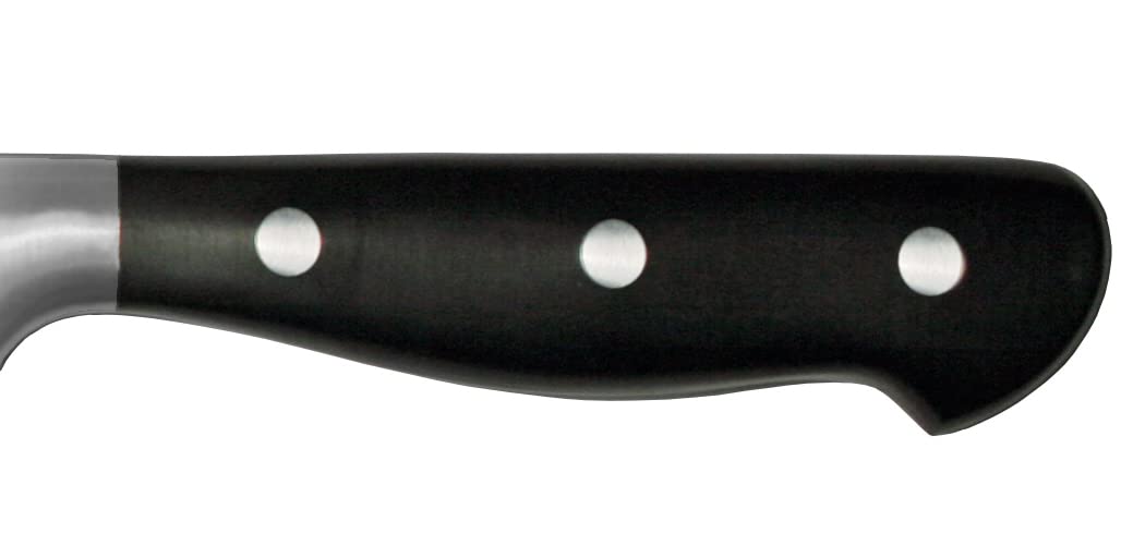 Dexter-Russell 38466 iCut-FORGE® 10" Forged Chef’s Knife, Stainless Steel Blade, Black POM Handle, Deep Choil for Safety, Superior Blade Shape for Precision Cutting
