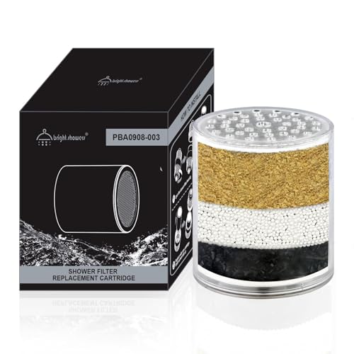 BRIGHT SHOWERS Replacement Shower Filter Cartridge for Hard Water, High Output Multi Stage Shower Filter Removes Chlorine, Fluoride, Heavy Metals and Dry Itchy Skin