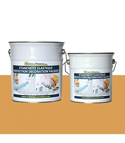 MATPRO - Peinture Étanche & Élastique pour Protection de Façade - pour Mortiers, Briques, Crépis, Fissurés ou Non, Avec ou Sans Relief - Ocre Jaune - 2.5Kg