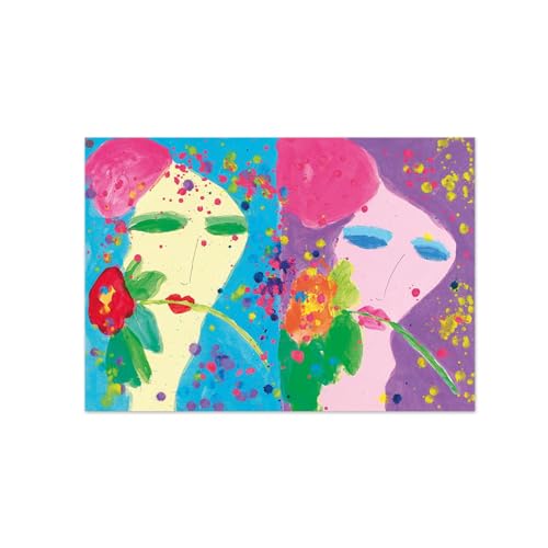 Toile seule dame bleue et violette LXURY pour encadrement personnalisé
