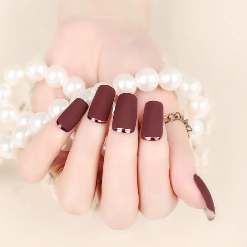 Cazuela Semi Cured Gel Nail Strips - Pink Semi Cured Nail Wraps - Soft Self-Adhesive Gel Nail Stickers with 16PCS Nail File Stick - Long Lasting French Tip Stickers (15 Sandy Brown) 2