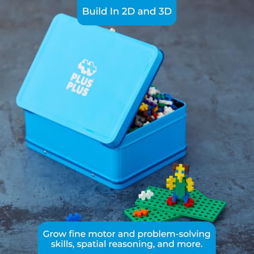 PLUS PLUS - 600 Briques de Construction Basic et Néon/Fluo Multicolores - Valisette de Rangement en Métal - Jeu de Construction pour Enfant dès 3 ans - Imagination, Créativité - Pour Fille et Garçon – vue 3