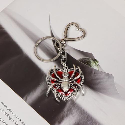 Halloween Keychain Spider Bat Pumpkin Charms with Heart Clasp Bag Charm Gothic Horror Accessories