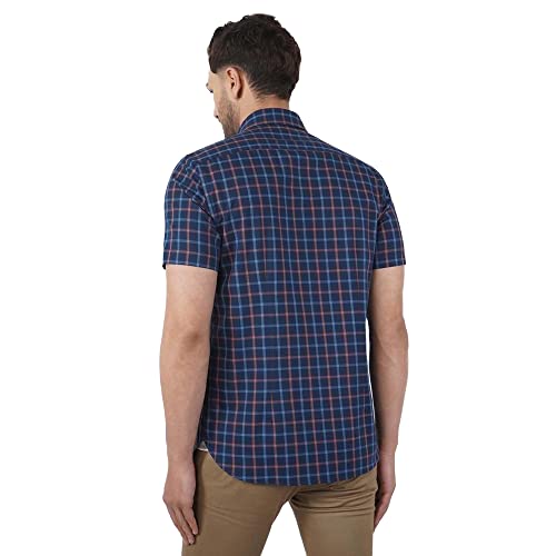 Image of blackberrys Checks Cotton Slim Fit Mens Casual Shirt
