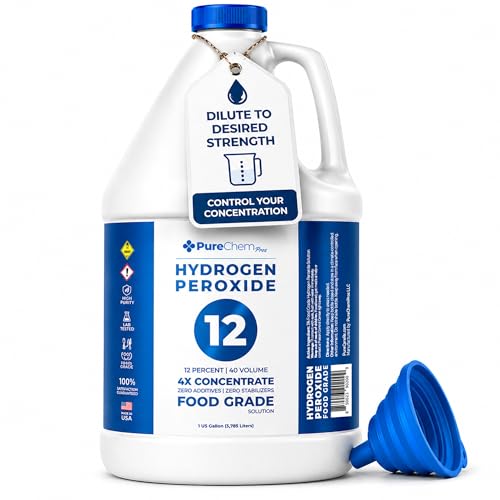 Hydrogen Peroxide 12 Percent 1 Gallon - Multi-Surface Cleaner for Counters Bathtubs Floors Carpets Cold Plunge and More.