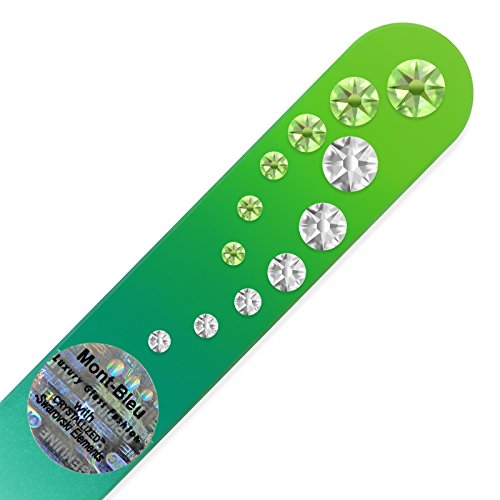Mont Bleu Lima de Uñas de Cristal decoradas con cristales de Swarovski®, vidrio templado checo auténtico, Garantía de por vida | Fabricado a mano en la República Checa