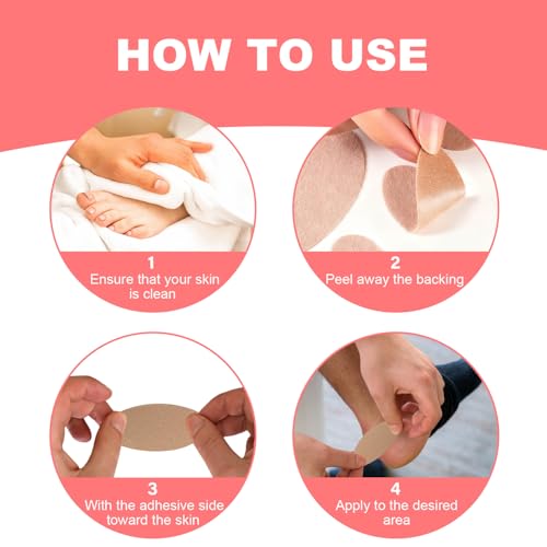 Image of Moleskin Pads for Blisters Feet - (Variety Pack) Blisters Bandages for Toes, Heel - Mole Skin Patch for Calluses, Bunion Prevention & Recovery - 9 Sheets (54 Pieces Total)