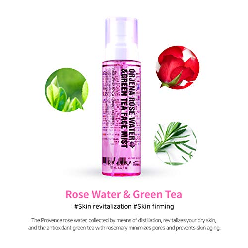 Orjena Rosewater & Green Tea Face Mist Face Spray Rose Water For Face Rosewater Spray_Korean Skin Care K Beauty_K Cosmetic #TOP1