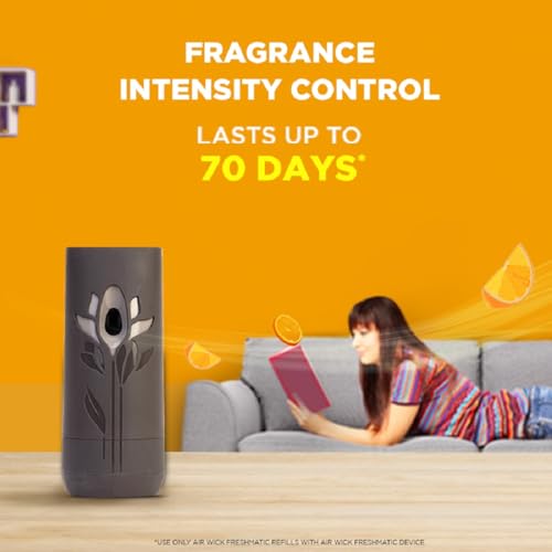 Image of Air Wick 250 ml - Lemon & Orange Blossom, Refill + Automatic Spray| Freshmatic Air Freshener Kit | 2600 Sprays Guaranteed | Automatic Room Freshener, Bathroom Freshener and Room Spray