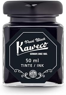 Kaweco Ink Glass 50 ml Pearl Black I Premium Ink for Fountain Pen in Ink Bottle I Ink Bottle with Kaweco Quality Seal I Vegan Cruelty Free Water Soluble Calligraphy Lettering Writing Ink