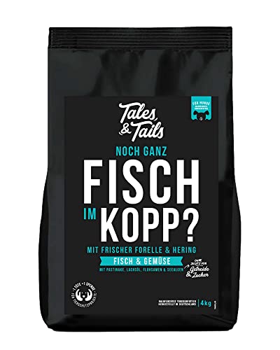 Tales & Tails Fisch Im Kopp Halbfeuchtes Trockenfutter für Hunde | Getreidefrei | Mit 60% Fisch Als Tierische Proteinquelle | Hohe Akzeptanz & Verträglichkeit | 4kg