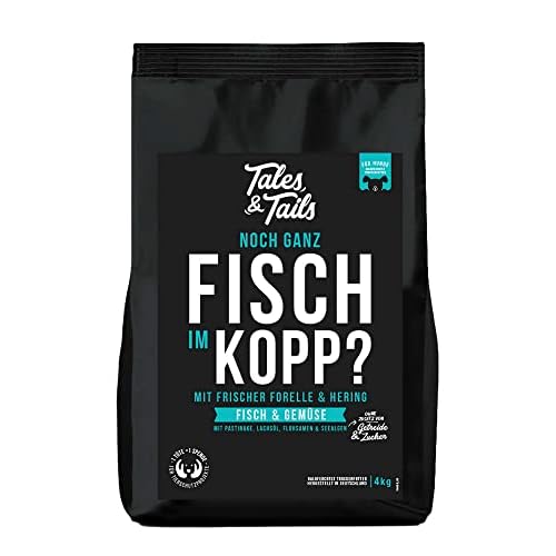 Tales&Tails Getreidefreies Trockenfutter für Hunde, 4 kg - Forelle und Hering