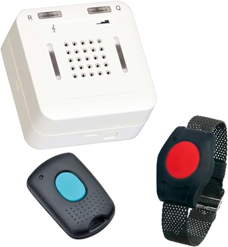 ELDAT - Mobiler Hausnotruf mit Notrufsendern und Quittierungsfunktion - Notrufknopf für Senioren - RS16 mit Armbandsender RT26 und Q-Sender RT21