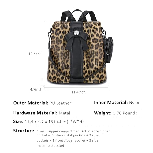 Image of ZOCAI Backpack Purse for Women Fashion Backpack Purses PU Leather Daypacks Anti-Theft Shoulder Bag Satchel Purse