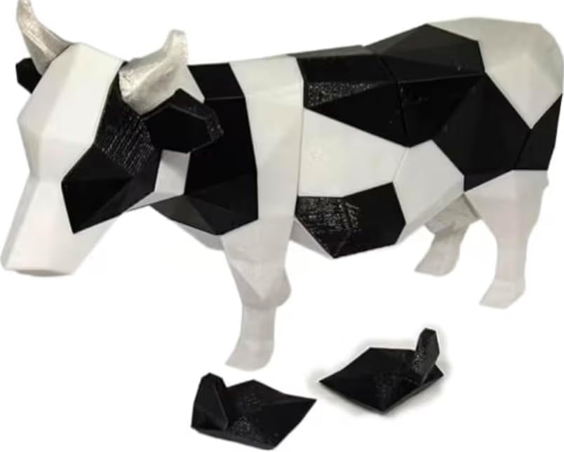 Zax Dezignz 3D Printed Magnetic XL Cow Brain Teaser Puzzle, 27 Pieces, Hard Skill Level, Geometric Art Decor, Modern Style, No Instructions, Ages 16+