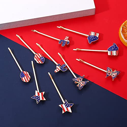 Nlcac16 Pack American Flag Hair Bobby Pins Enamel Cactus Usa Flag Stars Patriotic Hair Clips 4Th Of July Hair Accessories For Women Girls #TOP2